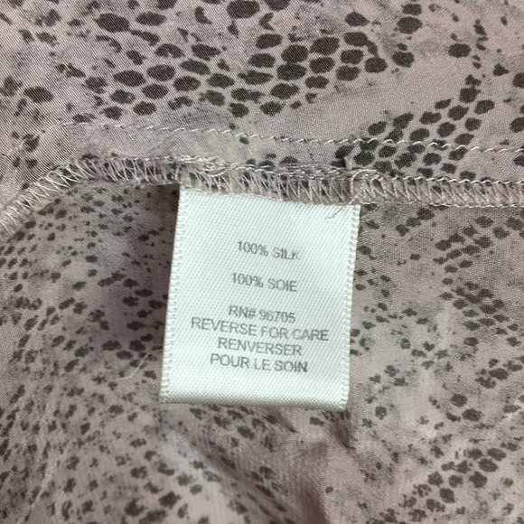 Rebecca Taylor beige tan pullover blouse snakeskin 100% Silk Size 0 or XS - Picture 7 of 9